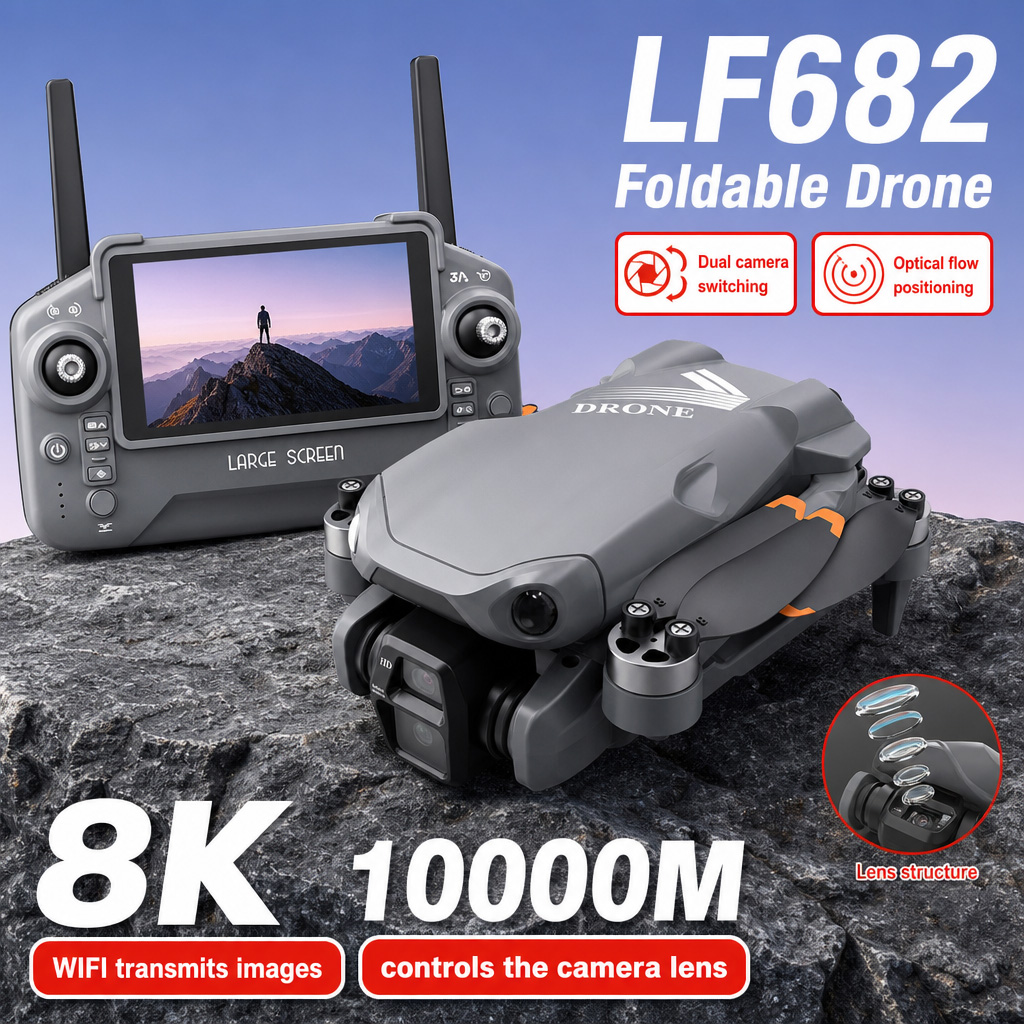 Fpv Brushless Rc Drone 4K - Dron Aéreo LF682 con Cámaras Duales